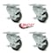 Service Caster 3 Inch Gray Polyurethane Wheel Swivel Top Plate Caster Set with Brake SCC SCC-20S314-PPUB-TLB-4 - alternate 3